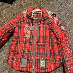 Stunning Plaid Bogner Ski Jacket.